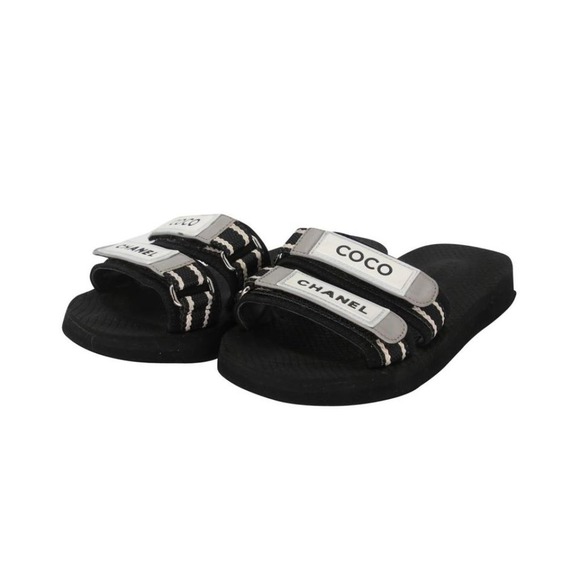 Chanel Slip On 35 Leather Slides Cc Dad Sandals CC-S0207P-C022 - Picture 5 of 11